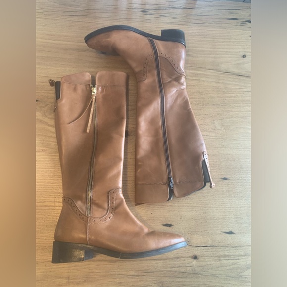Baldi London Double Zipper Tall Riding Boots‎ Chestnut Women’s 9 Preloved - Picture 7 of 10